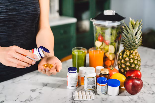 woman-taking-food-supplements-instead-fresh-fruits-vegetables_